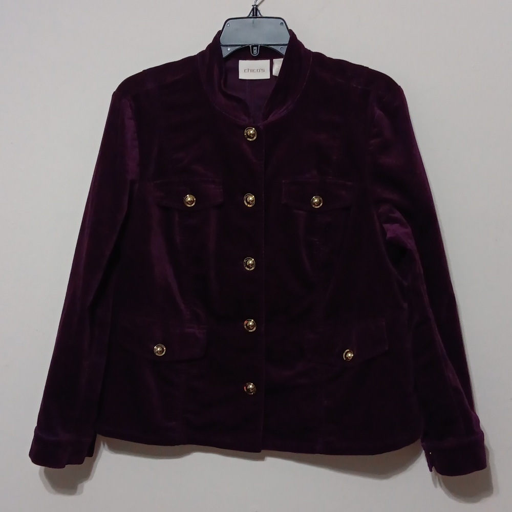 Deep Purple Velvet Coat 21" Inches Ptp